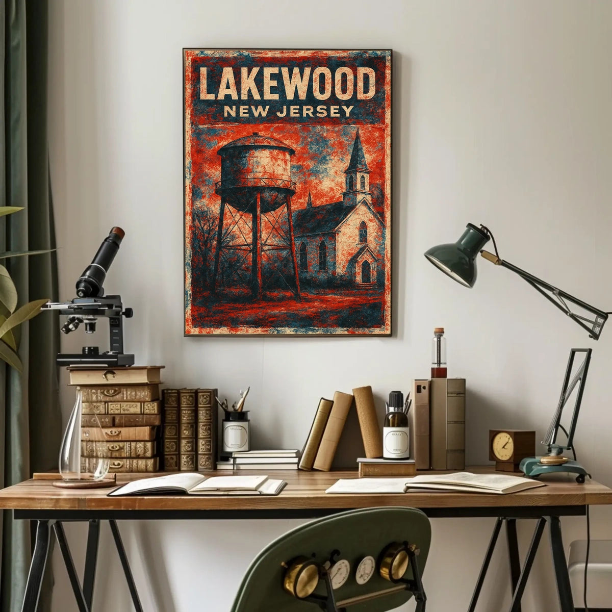 Vintage Lakewood Design Nostalgic Americana Travel Poster