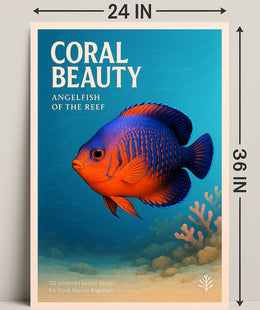 Coral Beauty Angelfish Poster PosterGoat