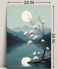 Tranquil Moonlit Blossoms Poster