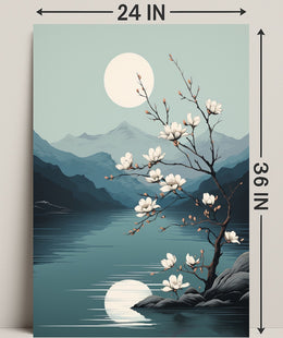 Tranquil Moonlit Blossoms Poster