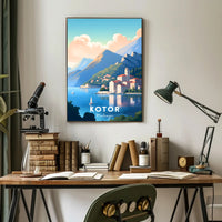 Kotor Coastal View: Mediterranean Travel Poster