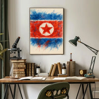 Abstract North Korean Flag Abstract Poster