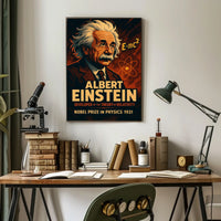 Einstein Nobel Prize 1921 Vintage Science Collectors Poster