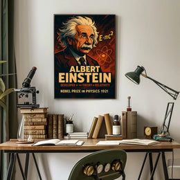 Einstein Nobel Prize 1921 Vintage Science Collectors Poster