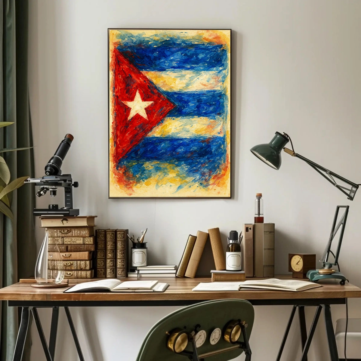 Cuban Flag In Watercolor Poster
