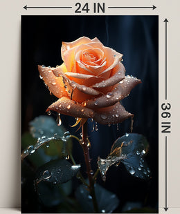 Dew-Kissed Rose Poster PosterGoat