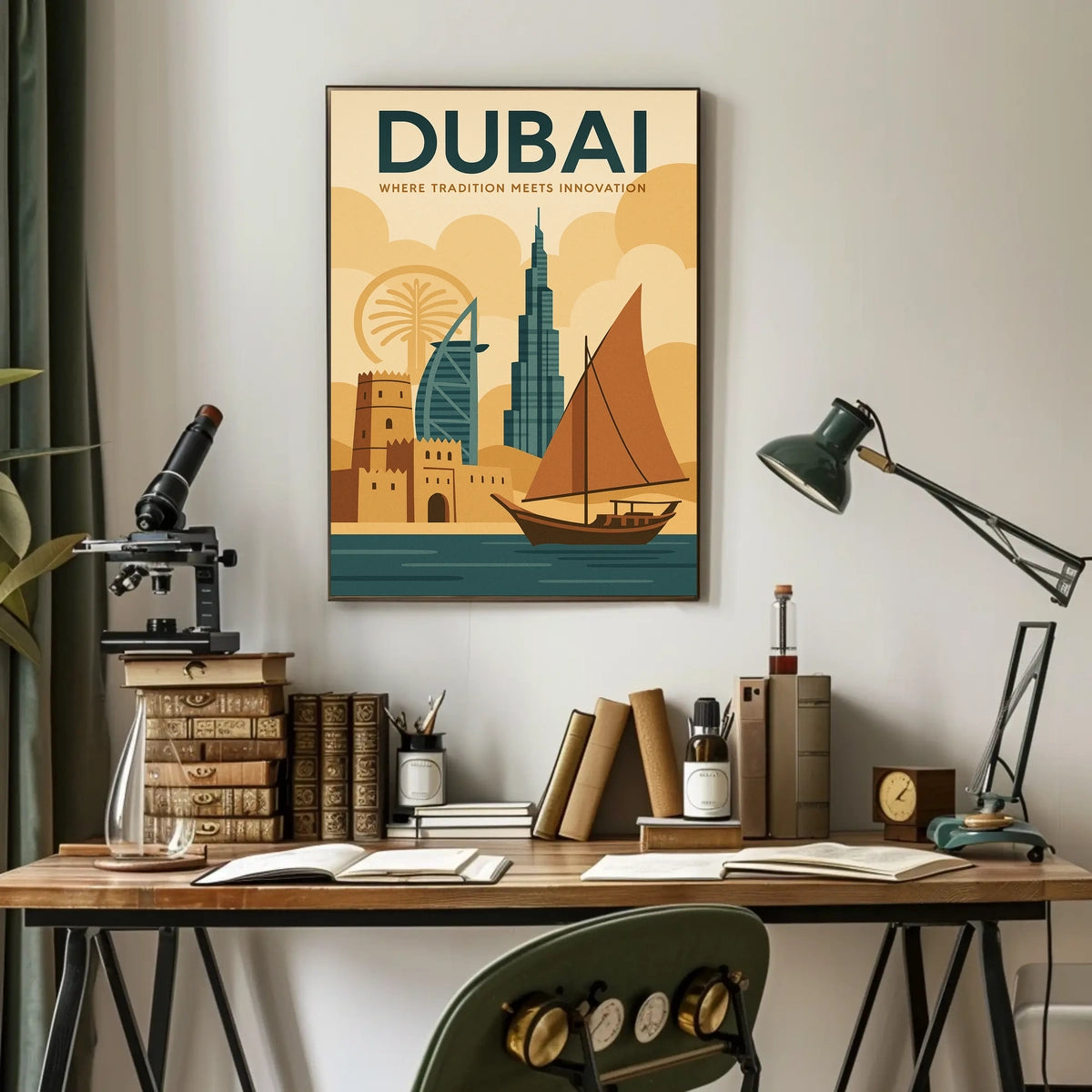 Dubai Poster Heritage Meets Innovation For Travel Lovers
