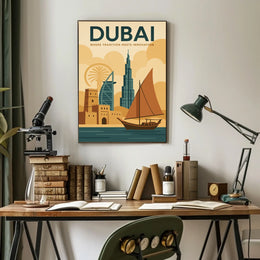 Dubai Poster Heritage Meets Innovation For Travel Lovers
