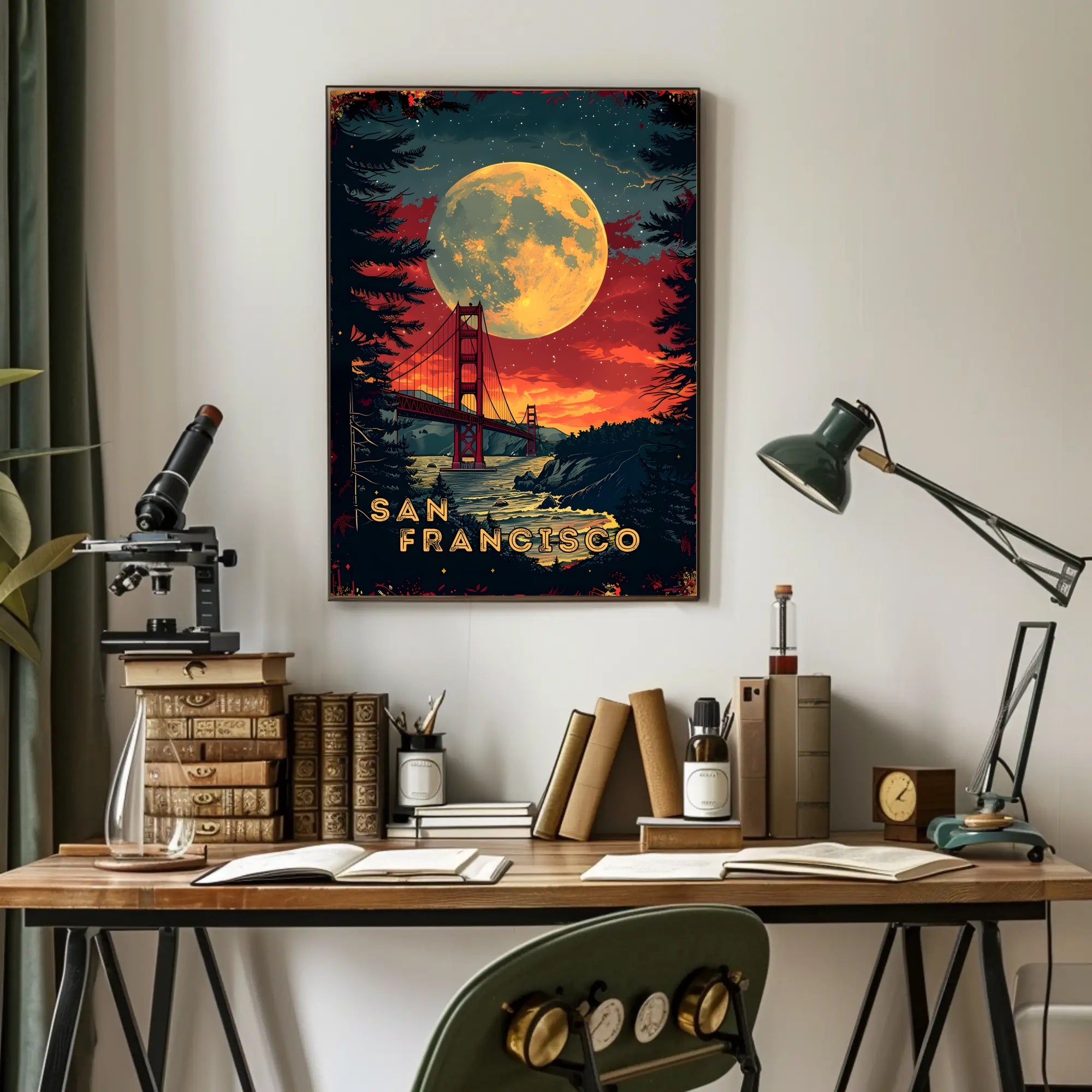 Moonlit San Francisco Poster
