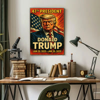 Donald Trump Resolve Patriotic Vintage Line Art Poster