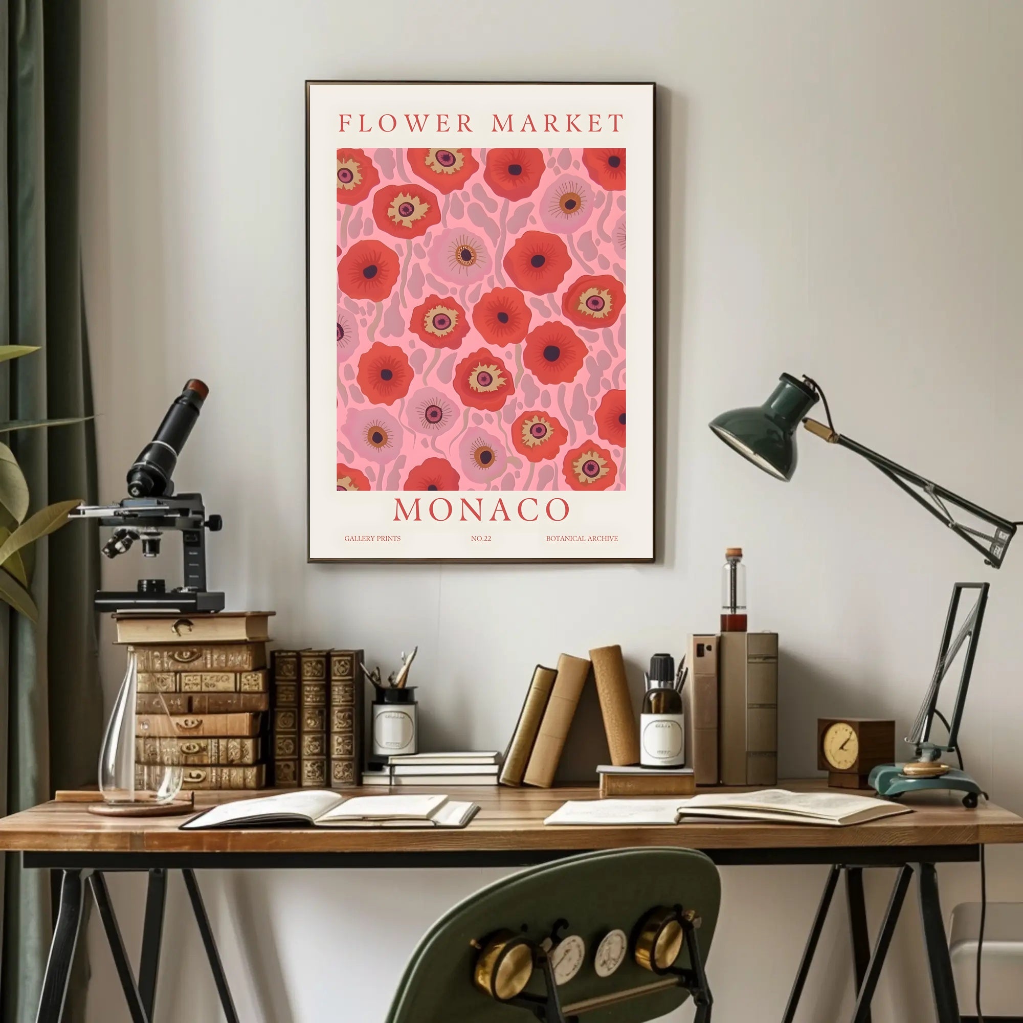 Flower Market Monaco Poster