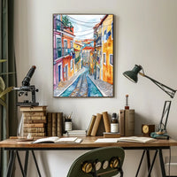 Portugal Lisbon Alfama Street View Cityscape Poster