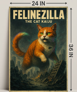 Felinezilla The Cat Kaiju Poster PosterGoat
