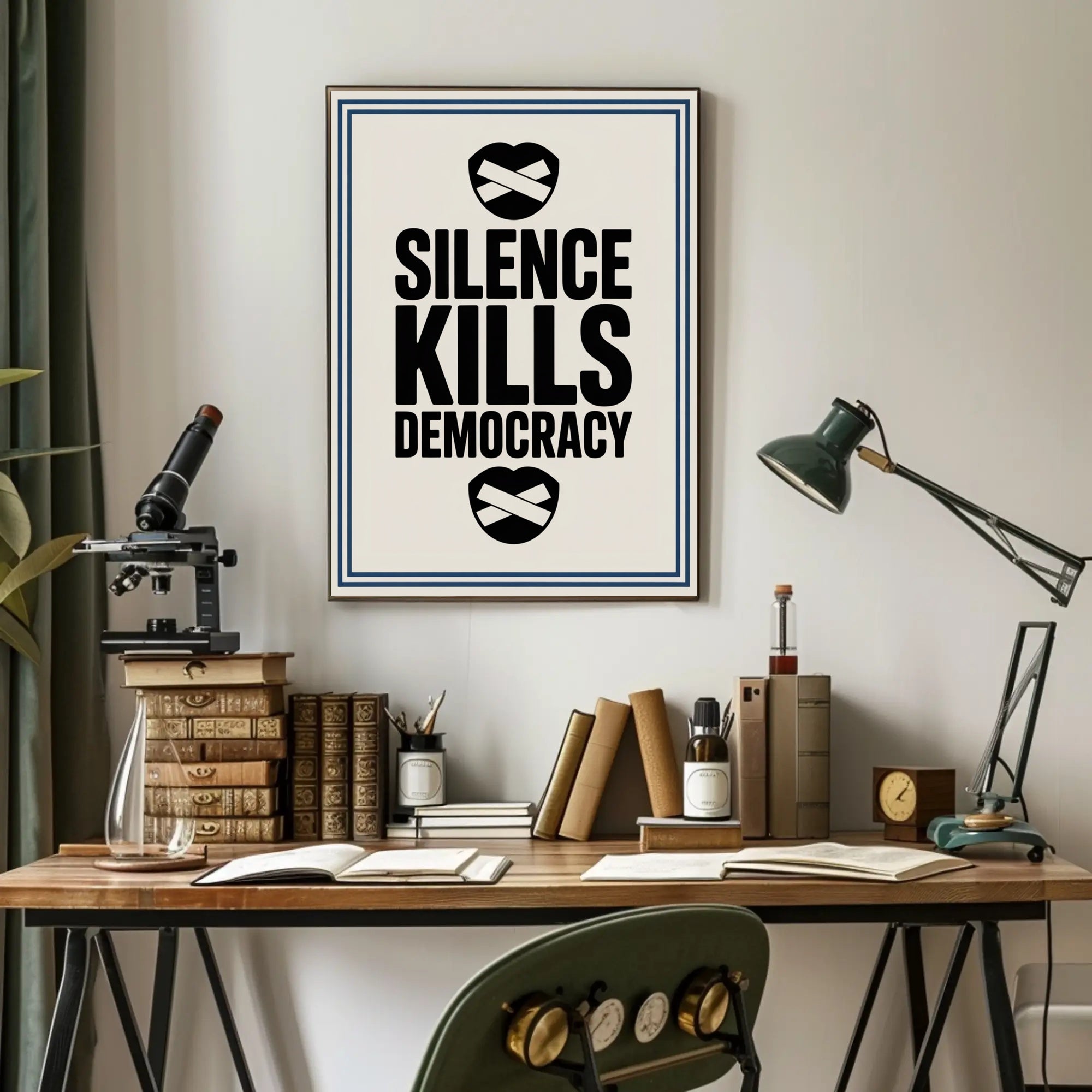 Silence Kills Democracy Political Impact Poster