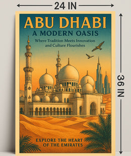 Abu Dhabi Modern Oasis Travel Poster
