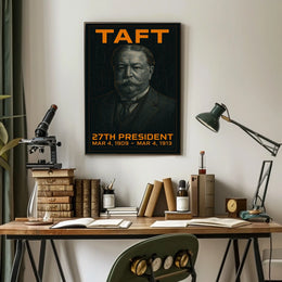 William Howard Taft 27th President of the United States Techno Schematic Poster