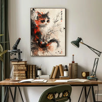 Whimsical Calico Cat Poster