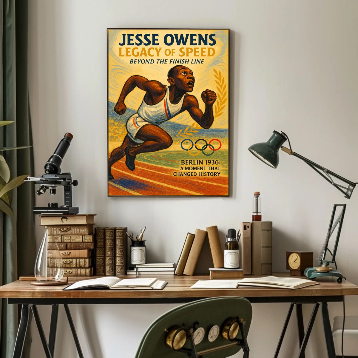 Jesse Owens Olympic Triumph Vintage Poster Print