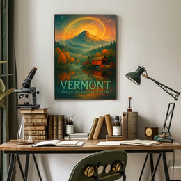 Vermont Landscape Autumn Foliage Mountain Poster