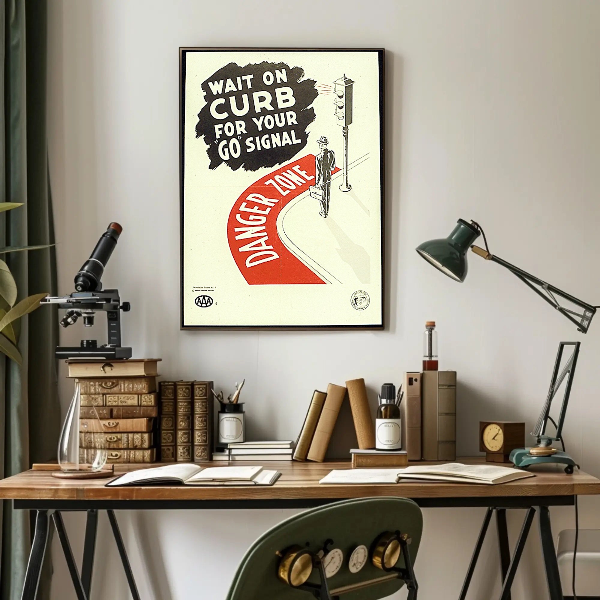Pedestrian Safety Vintage Poster - Educational or Infographic Poster PosterGoat