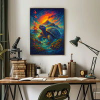 Galapagos Islands Wildlife Adventure Poster: Surreal Art