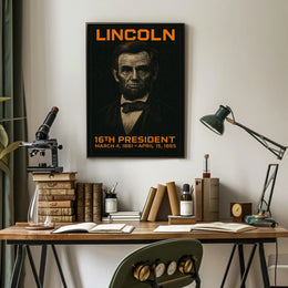 Abraham Lincoln 16th President of the United States Techno Schematic Poster