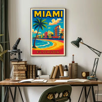 Miami Florida Vibrant Beachfront Poster
