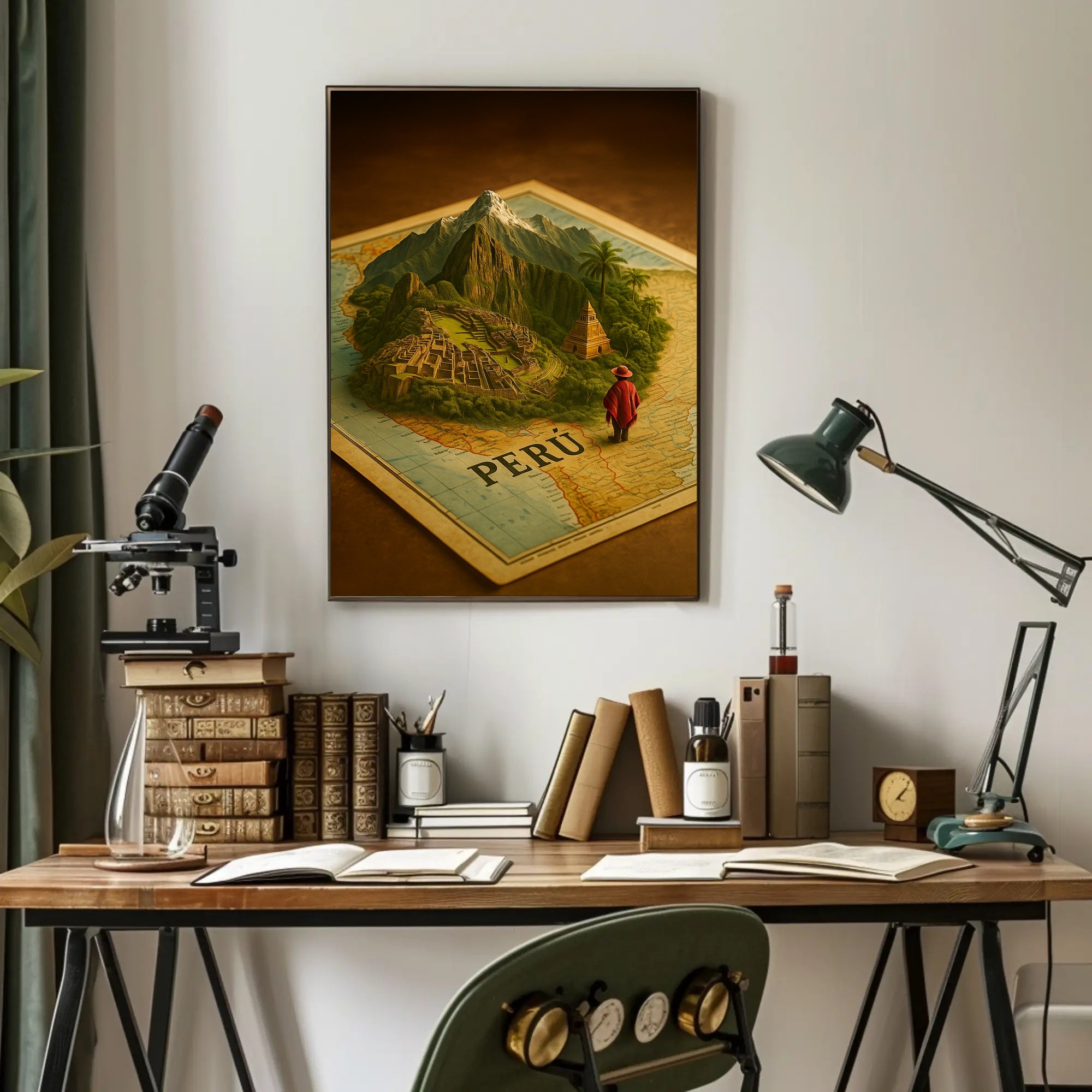Peru Enchanting Travel Poster Vintage Wall Art