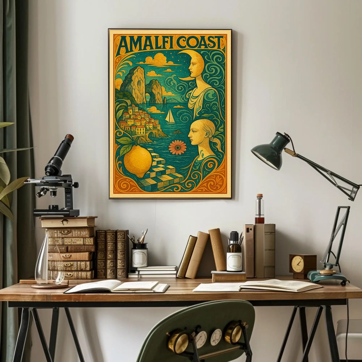 Amalfi Coast Artistic Tribute Poster