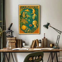 Amalfi Coast Artistic Tribute Poster