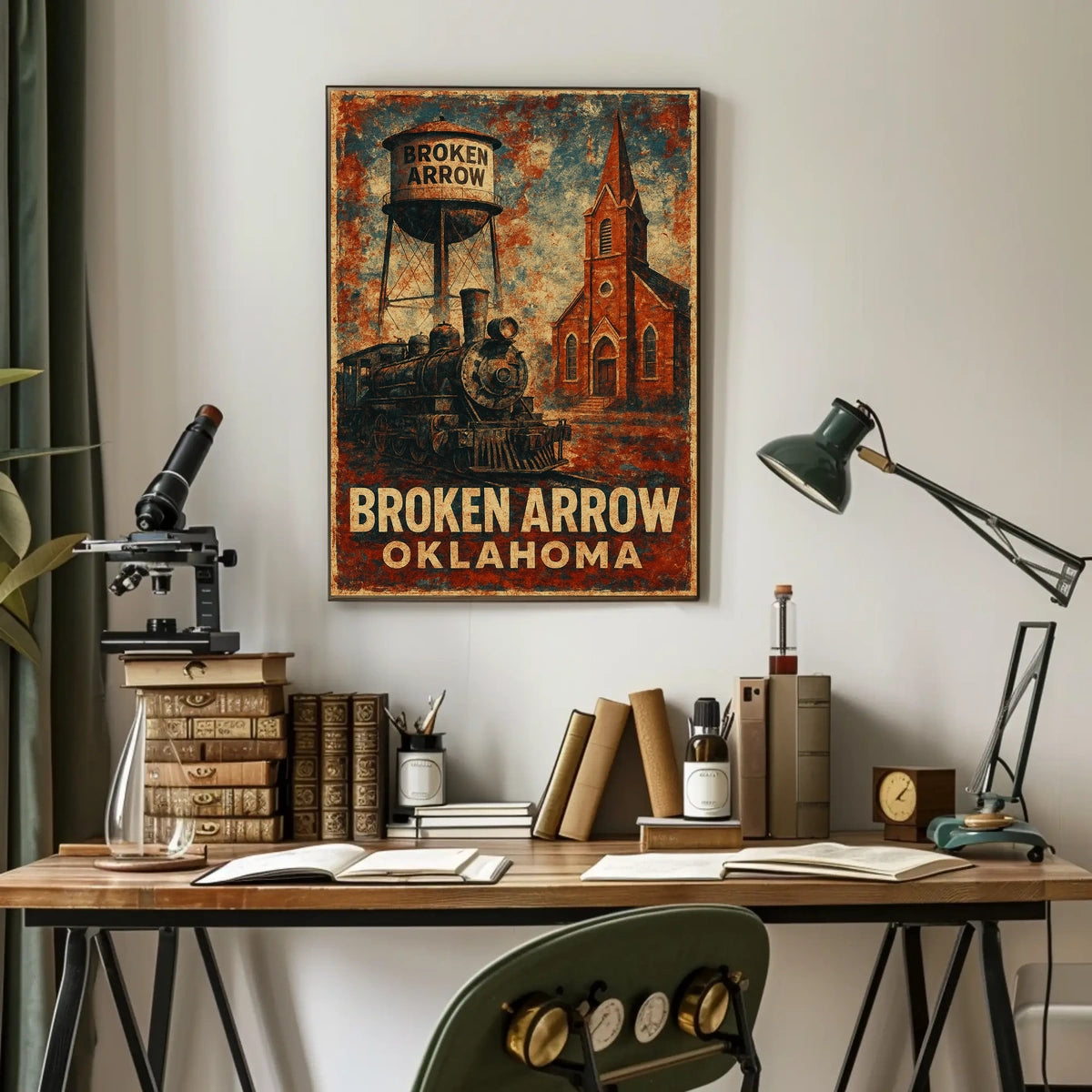 Broken Arrow Cityscape Wanderlust Minimalist Poster