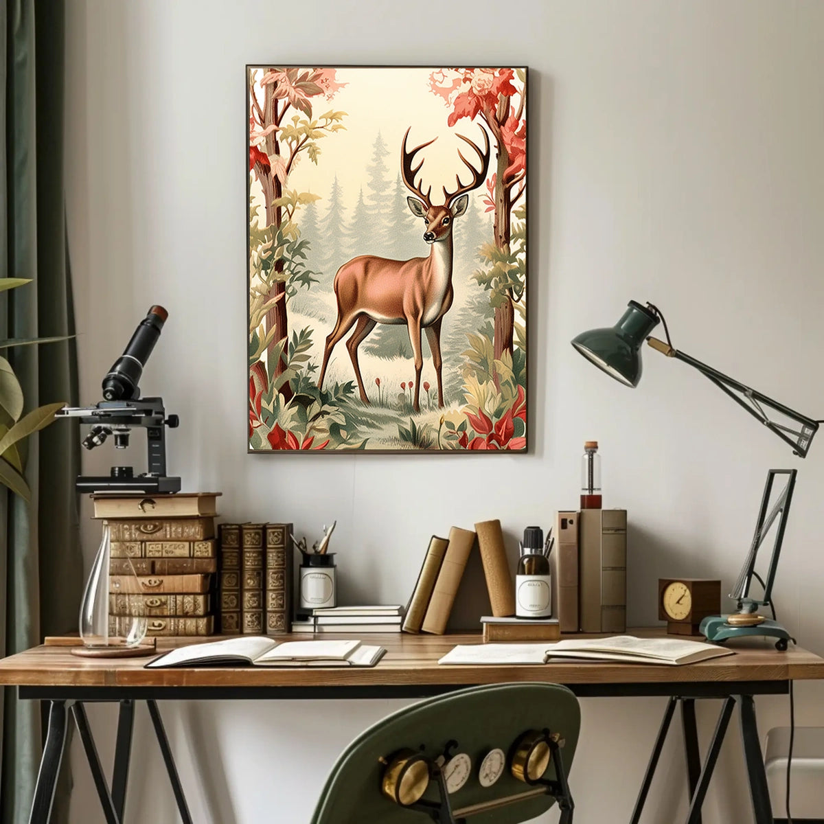 Majestic Deer In Autumn Forest Poster