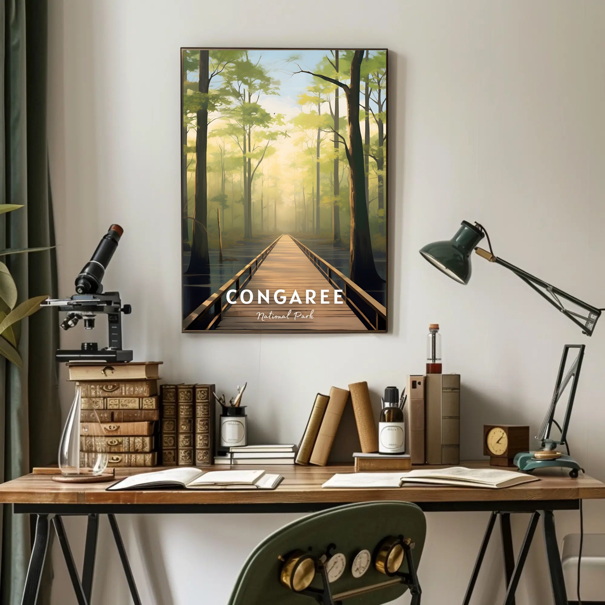 Congaree National Park Tranquil Forest Walk National Park Poster