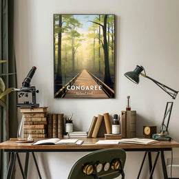 Congaree National Park Tranquil Forest Walk National Park Poster