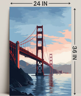 Golden Gate Bridge At Sunset Poster