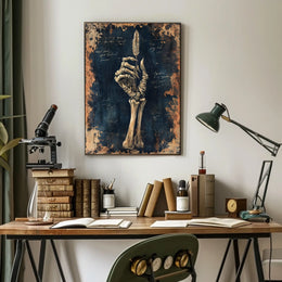 Skeletal Hand with Feather Artistic, Pop Culture Poster