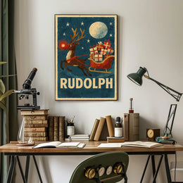 Rudolph Reindeer Poster