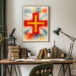 Abstract Cross in Watercolor Poster