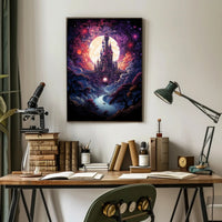 Enchanted Castle Under The Moon Poster