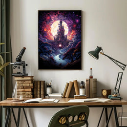 Enchanted Castle Under The Moon Poster