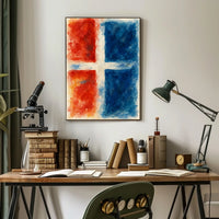 Abstract Red And Blue Composition Poster