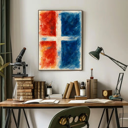 Abstract Red And Blue Composition Poster