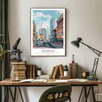 Memphis Cityscape Poster PosterGoat