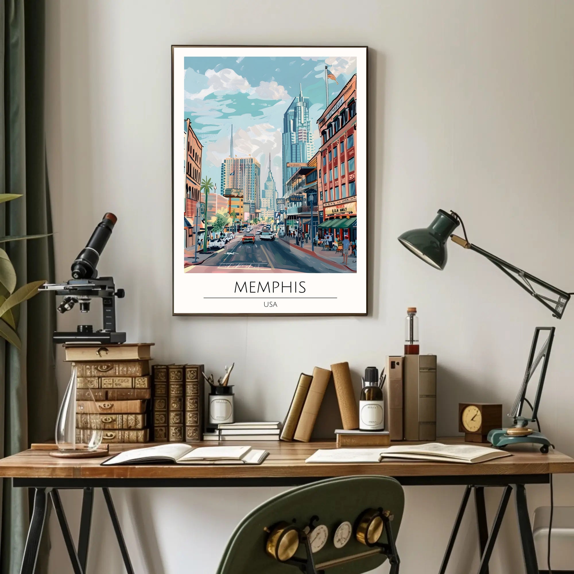 Memphis Cityscape Poster PosterGoat