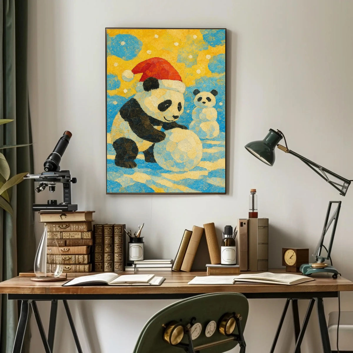Festive Panda Winter Fun Poster