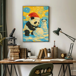 Festive Panda Winter Fun Poster