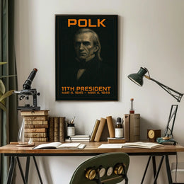James K. Polk 11th President of the United States Techno Schematic Poster