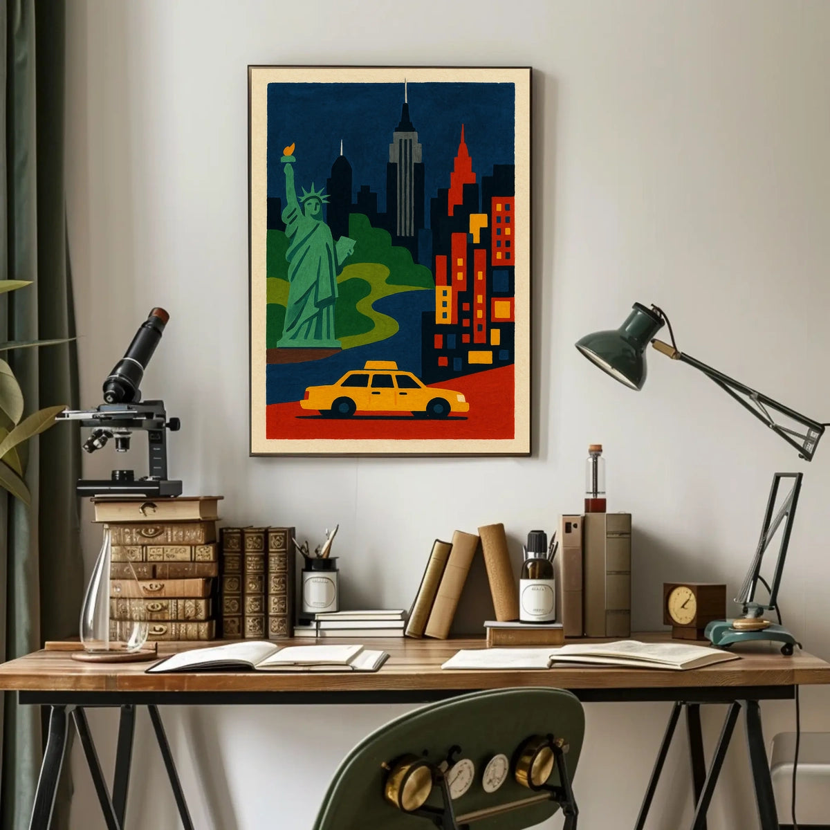 New York City Landmarks Poster Modern Wall Art For Home