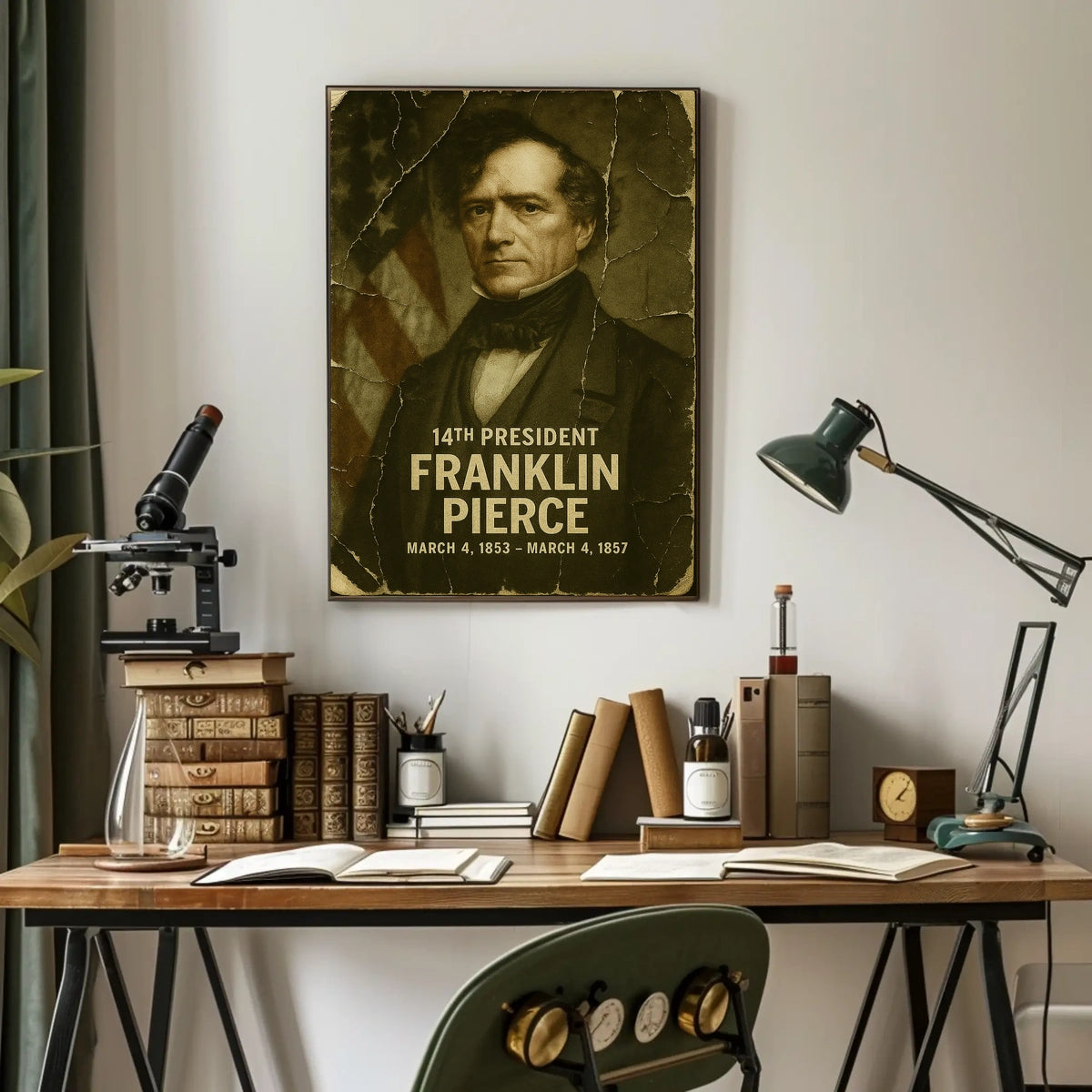 Franklin Pierce 14th President of the United States Damaged Photograph Poster