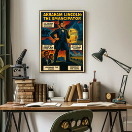 Abraham Lincoln Vintage Presidential Historical Illustration Poster PosterGoat